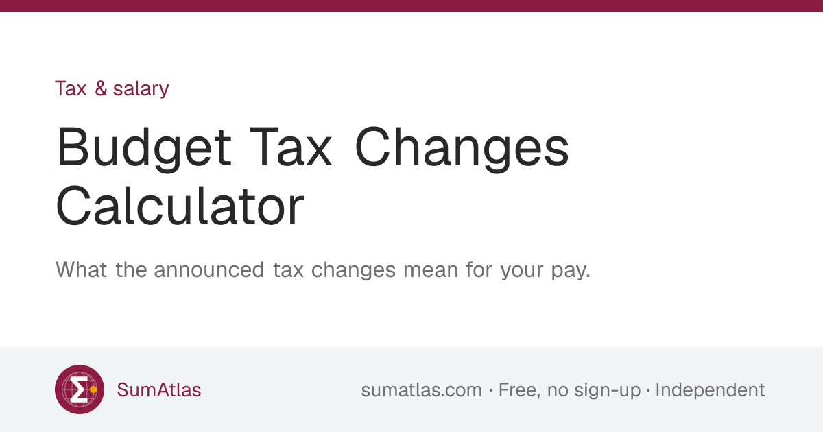 Budget Tax Changes Calculator 2026 to 2031 | SumAtlas